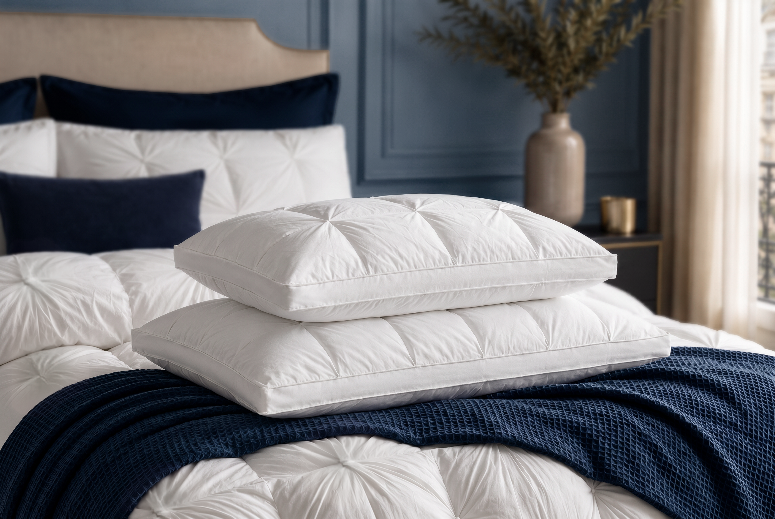 Close-up of the Aria Collection dual-chamber sleeping pillow